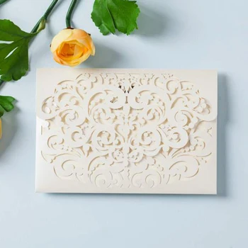 100pcs Ivory Horizontal Laser Cut Wedding Invitations Cards with Lace Hollow Flora Cardstock for Engagement Bridal Shower AW8072
100pcs Ivory Horizontal Laser Cut Wedding Invitations Cards with Lace Hollow Flora Cardstock for Engagement Bridal Shower AW8072