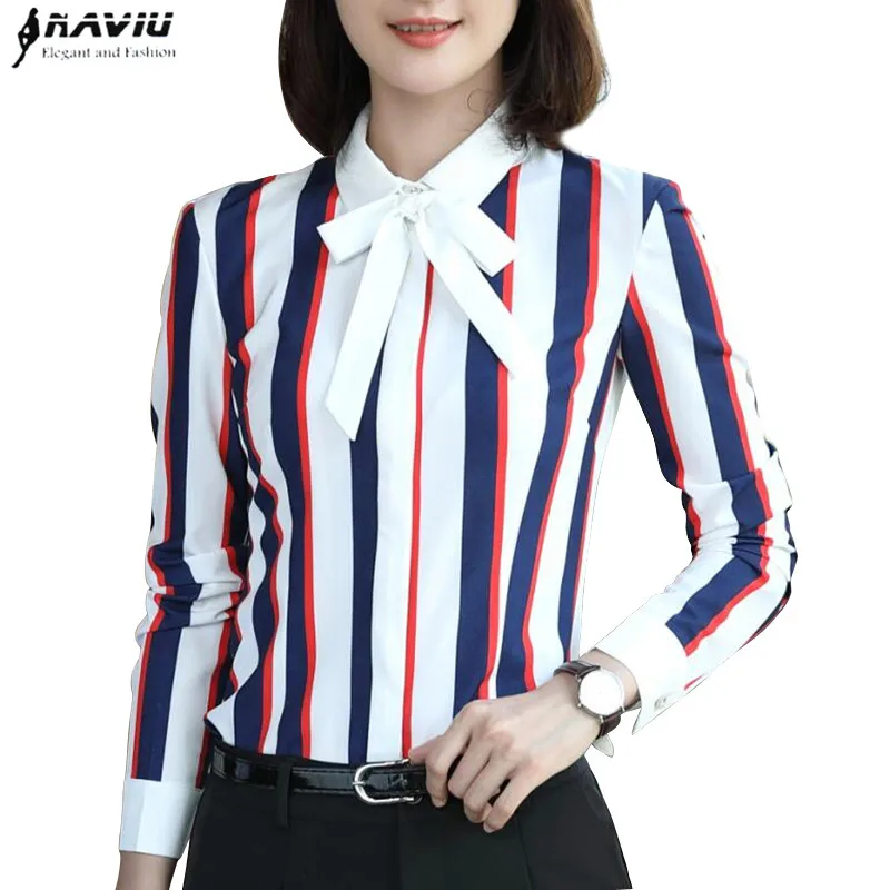 New Elegant bow stripe shirt autumn fashion women long sleeve formal slim chiffon blouse office ladies Patchwork tops
New Elegant bow stripe shirt autumn fashion women long sleeve formal slim chiffon blouse office ladies Patchwork tops