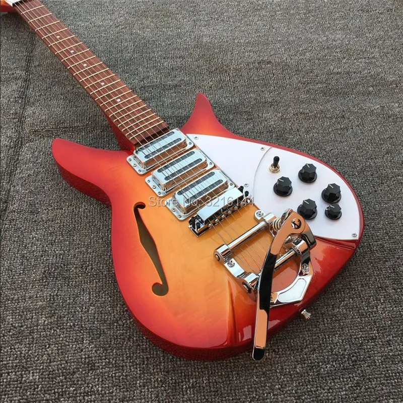 Tomato egg color ricken- backer 325 electric guitar 3 piece of pick-up, real photos, cs guitar,
Tomato egg color ricken- backer 325 electric guitar 3 piece of pick-up, real photos, cs guitar,