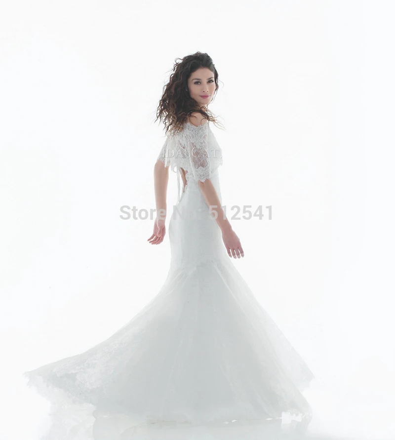 Spaghetti Straps Lace Wedding Dresses Mermaid Trumpet with Jacket Applique Sweep Train Open Back Bridal Gowns yk1A841
Spaghetti Straps Lace Wedding Dresses Mermaid Trumpet with Jacket Applique Sweep Train Open Back Bridal Gowns yk1A841