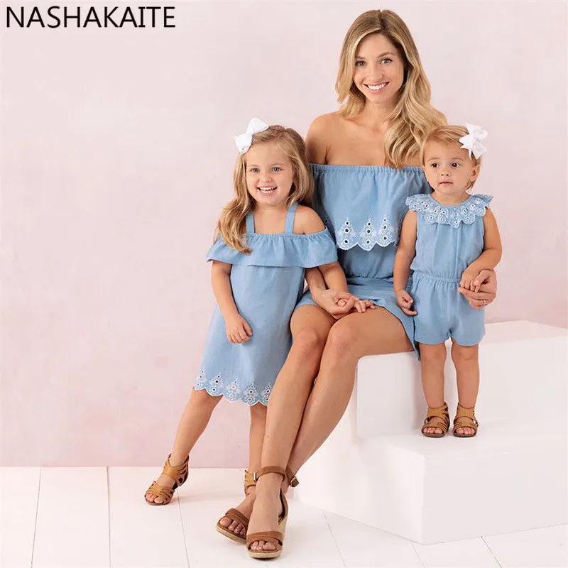 NASHAKAITE Family Matching Clothes Lace Women Jumpsuit Girl Dress Baby Romper Jumpsuits Mommy and me Clothes Family Look
NASHAKAITE Family Matching Clothes Lace Women Jumpsuit Girl Dress Baby Romper Jumpsuits Mommy and me Clothes Family Look