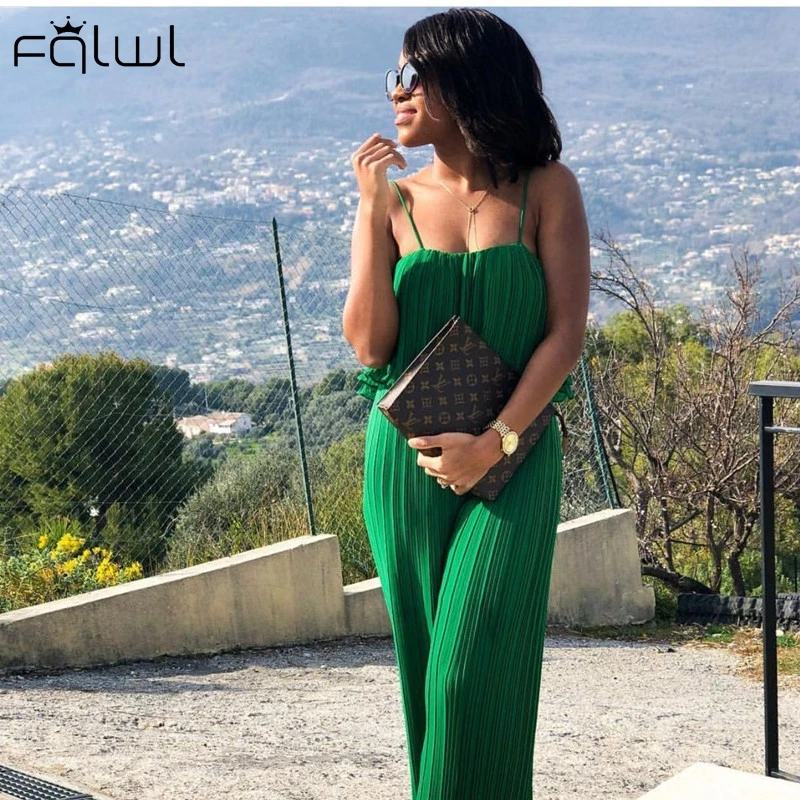 FQLWL Strapless Ruffles Sexy Summer Jumpsuit Women Overall Green Sleeveless Backless Loose Ladies Rompers Womens Jumpsuit Female
FQLWL Strapless Ruffles Sexy Summer Jumpsuit Women Overall Green Sleeveless Backless Loose Ladies Rompers Womens Jumpsuit Female
