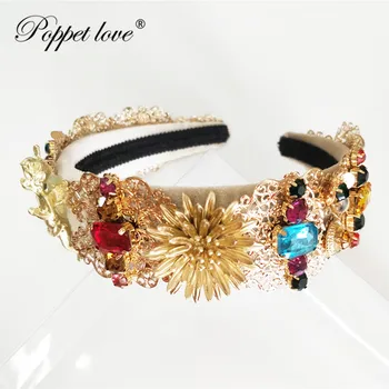 Wide Luxury Vintage Hair Jewelry Gold Crystal Headband blue Beads Hair Band Rhinestone Baroque Hairband For Women
Wide Luxury Vintage Hair Jewelry Gold Crystal Headband blue Beads Hair Band Rhinestone Baroque Hairband For Women