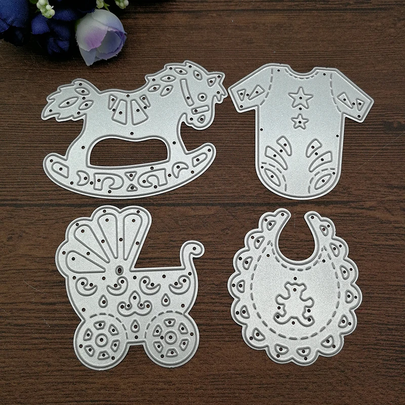 4pcs Baby Suit Carriage Rocking Horse Cutting Dies Stencils DIY Scrapbooking Card Paper Craft Metal Decoration Embossing Folder
4pcs Baby Suit Carriage Rocking Horse Cutting Dies Stencils DIY Scrapbooking Card Paper Craft Metal Decoration Embossing Folder