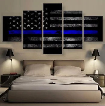 5 Panels Canvas Prints Abstract Thin Blue Line USA Flag canvas painting poster home decor wall art for living room
5 Panels Canvas Prints Abstract Thin Blue Line USA Flag canvas painting poster home decor wall art for living room