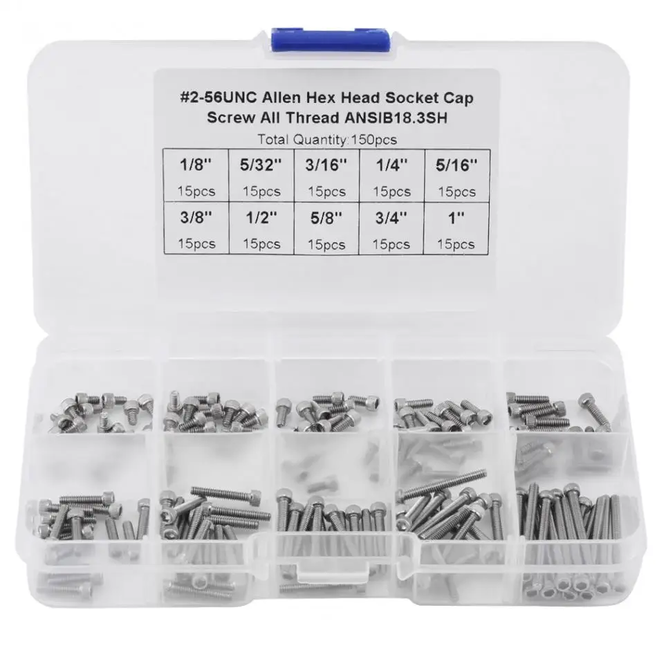 150Pcs Hex Socket Cap Head Screws Assortment Set with DIY Assemble Repair Screw Fastener Plastic Box 9 Sizes Set 2018 New
150Pcs Hex Socket Cap Head Screws Assortment Set with DIY Assemble Repair Screw Fastener Plastic Box 9 Sizes Set 2018 New