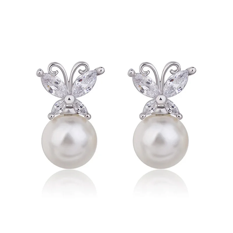 MOONROCY Silver Color Imitation Pearl Earring CZ Butterfly Crystal Earrings Jewelry Wholesale for Women Girls Gift Dropshipping
MOONROCY Silver Color Imitation Pearl Earring CZ Butterfly Crystal Earrings Jewelry Wholesale for Women Girls Gift Dropshipping