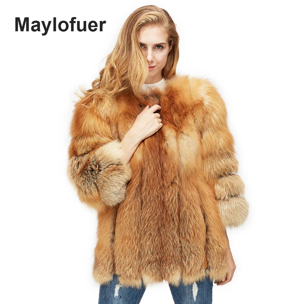 Maylofuer Genuine Red Fox Fur Coat Women Winter Warm Real Fur Jackets Strip Pattern Fox Fur Coats for Woman Ladies Overcoat
Maylofuer Genuine Red Fox Fur Coat Women Winter Warm Real Fur Jackets Strip Pattern Fox Fur Coats for Woman Ladies Overcoat