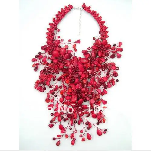 Charming Red Coral Flower Jewelry Luck Red Color Coral Howlite Crystal Beads Wird Flower Heavy Statement Necklace 16'' Hot Sale
Charming Red Coral Flower Jewelry Luck Red Color Coral Howlite Crystal Beads Wird Flower Heavy Statement Necklace 16'' Hot Sale
