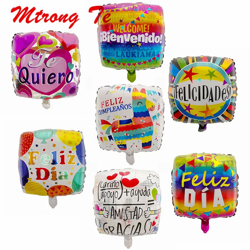 10pcs/lot 18inch Spanish Feliz Dia Square Shape Helium Foil Balloons For Valentine's Wedding Birthday Party Decoration Supplies
10pcs/lot 18inch Spanish Feliz Dia Square Shape Helium Foil Balloons For Valentine's Wedding Birthday Party Decoration Supplies