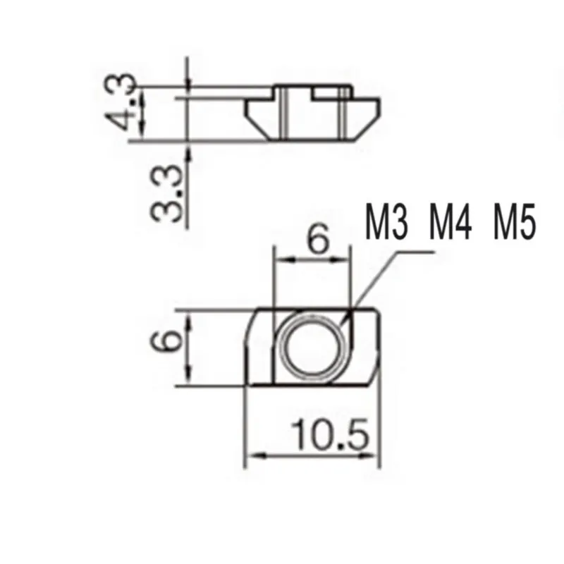 50 шт. M3/M4/M510 * 6 для 20 серии T Т образная гайка скользящий TNut Hammer крепежная коннектор