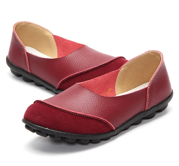 2017 New Women's Casual Shoes Soft Genuine Leather Female Flats Non-Slip Woman Loafers Leisure Slip-On Boat Shoe Plus Size 35-43 13