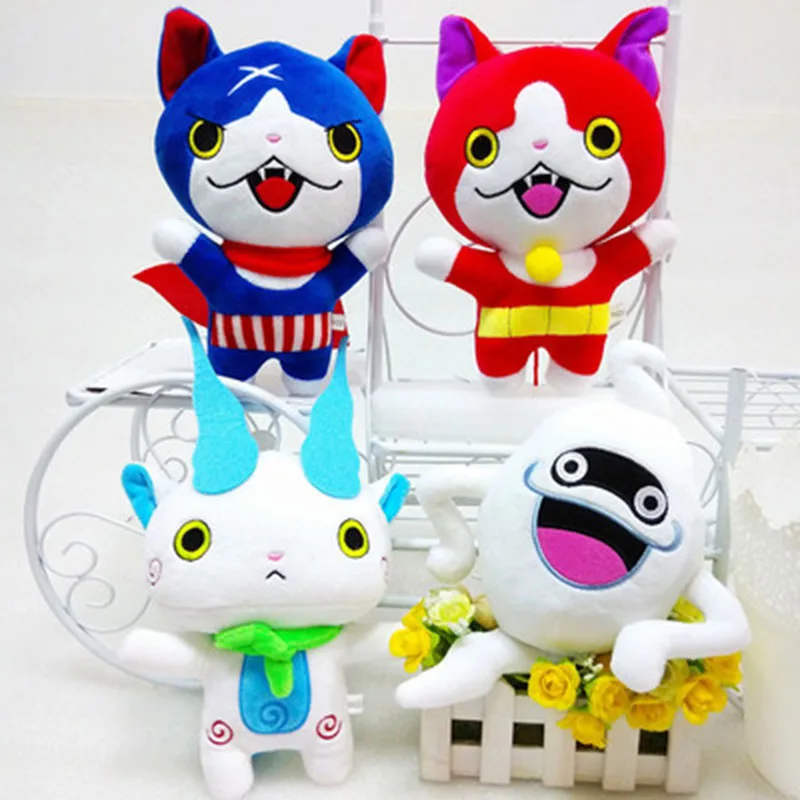 Image Yokai Cat Watch Neko Whisper Jibanyan Komasan Plush Toys Anime Game Stuffed Dolls Kids Gift 4pcs lot 20cm