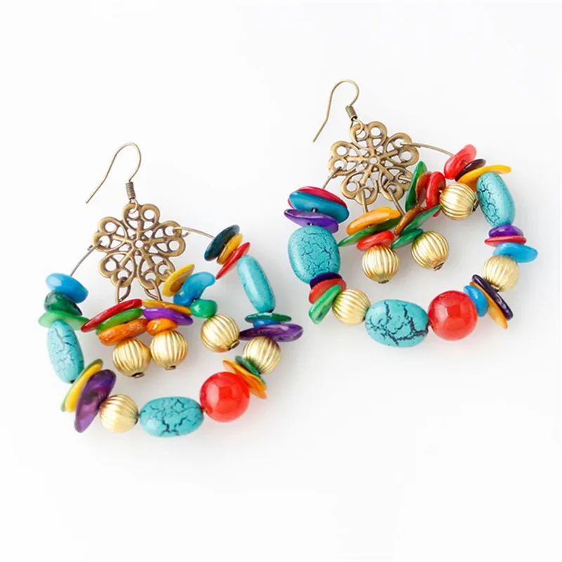 New Fashion handmade Bohemian style drop earrings multicolor Stone beads dangle earring for women wedding Jewelry
New Fashion handmade Bohemian style drop earrings multicolor Stone beads dangle earring for women wedding Jewelry