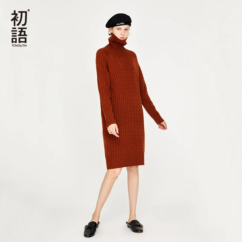 Toyouth Autumn Women Sweater Dresses Casual Turtleneck Long Sleeve Dress Knitted Elegant Thick Ladies Sweatshirt Dress New 2019
Toyouth Autumn Women Sweater Dresses Casual Turtleneck Long Sleeve Dress Knitted Elegant Thick Ladies Sweatshirt Dress New 2019