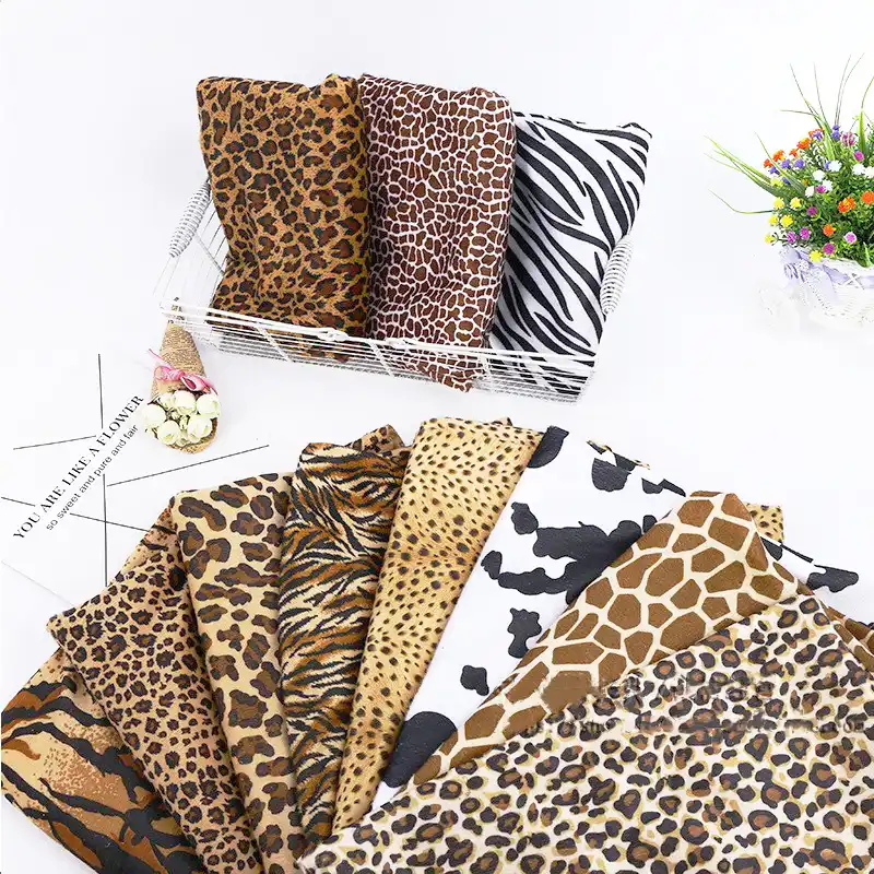 1 M Short Plush Leopard Print African Fabric Diy Home Decor Silk