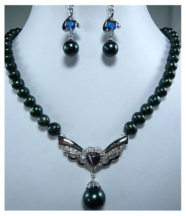 New Design Black Pearl Necklace &Shell Pendant Earring Set silver Quartz Crystal Women Wedding free shipping PNS117
New Design Black Pearl Necklace &Shell Pendant Earring Set silver Quartz Crystal Women Wedding free shipping PNS117
