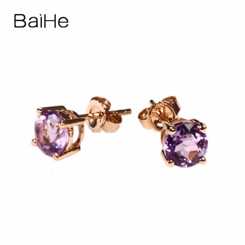 BAIHE 6mm Round Natural Amethyst solid 14k rose gold earrings for women Engagement Wedding Party Fine Jewelry Amethyst earrings
BAIHE 6mm Round Natural Amethyst solid 14k rose gold earrings for women Engagement Wedding Party Fine Jewelry Amethyst earrings