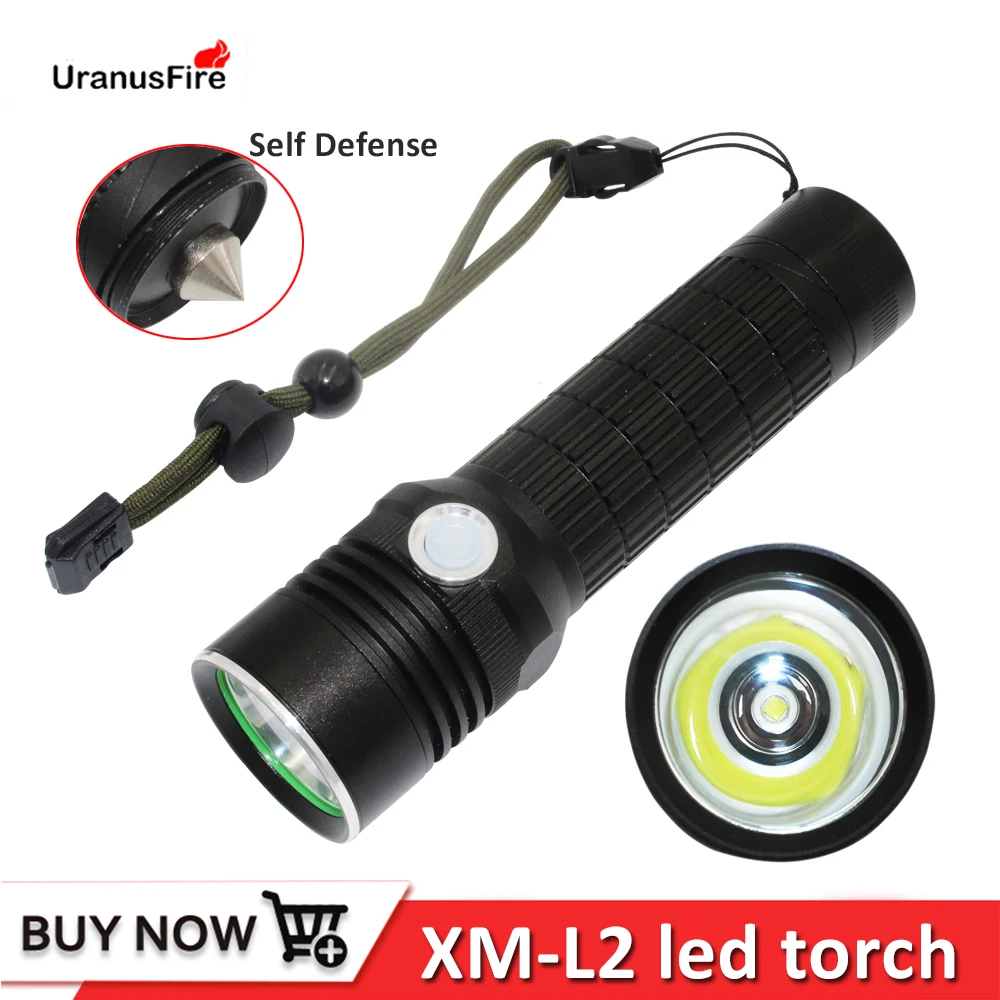 Uranusfire XM-L2 led torch Portable Lighting Flashlight USB rechargeable torch Self Defense waterproof olight 18650 26650 lamp
Uranusfire XM-L2 led torch Portable Lighting Flashlight USB rechargeable torch Self Defense waterproof olight 18650 26650 lamp