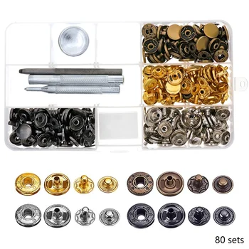 80 Sets/Pack Leather Craft Snap Fasteners Snaps Button Press Studs Rivets for clothing craft with 633# Fixing Tools
80 Sets/Pack Leather Craft Snap Fasteners Snaps Button Press Studs Rivets for clothing craft with 633# Fixing Tools