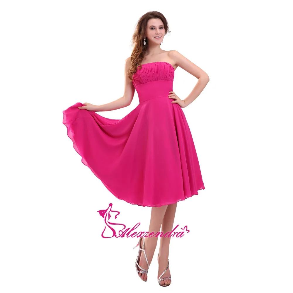Alexzendra A Line Chiffon Hot Pink Tea Length Bridesmaid Dress for Wedding Strapless Simple Party Gown Bridesmaids
Alexzendra A Line Chiffon Hot Pink Tea Length Bridesmaid Dress for Wedding Strapless Simple Party Gown Bridesmaids
