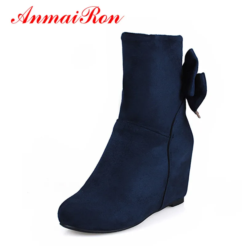 ANMAIRON New 3-color Ankle Boots Women Wedges Boots Round Toe High Heels Bowtie Shoes Woman Wedges Slip On Womens Boots
ANMAIRON New 3-color Ankle Boots Women Wedges Boots Round Toe High Heels Bowtie Shoes Woman Wedges Slip On Womens Boots
