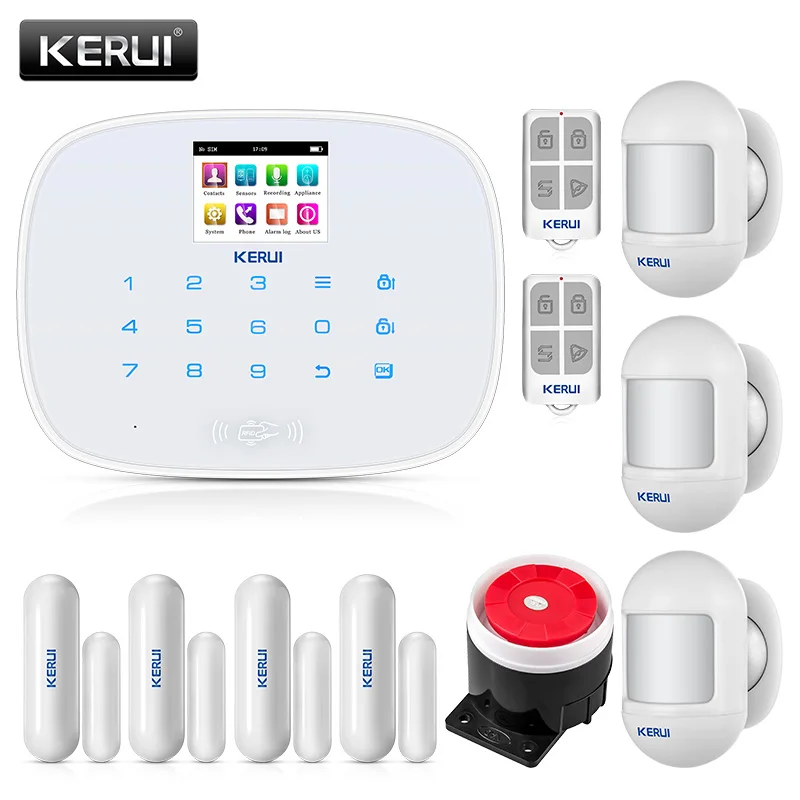 KERUI G19 GSM remote control power switch Wireless Home Security Alarm System with TFT Large Screen Display
KERUI G19 GSM remote control power switch Wireless Home Security Alarm System with TFT Large Screen Display