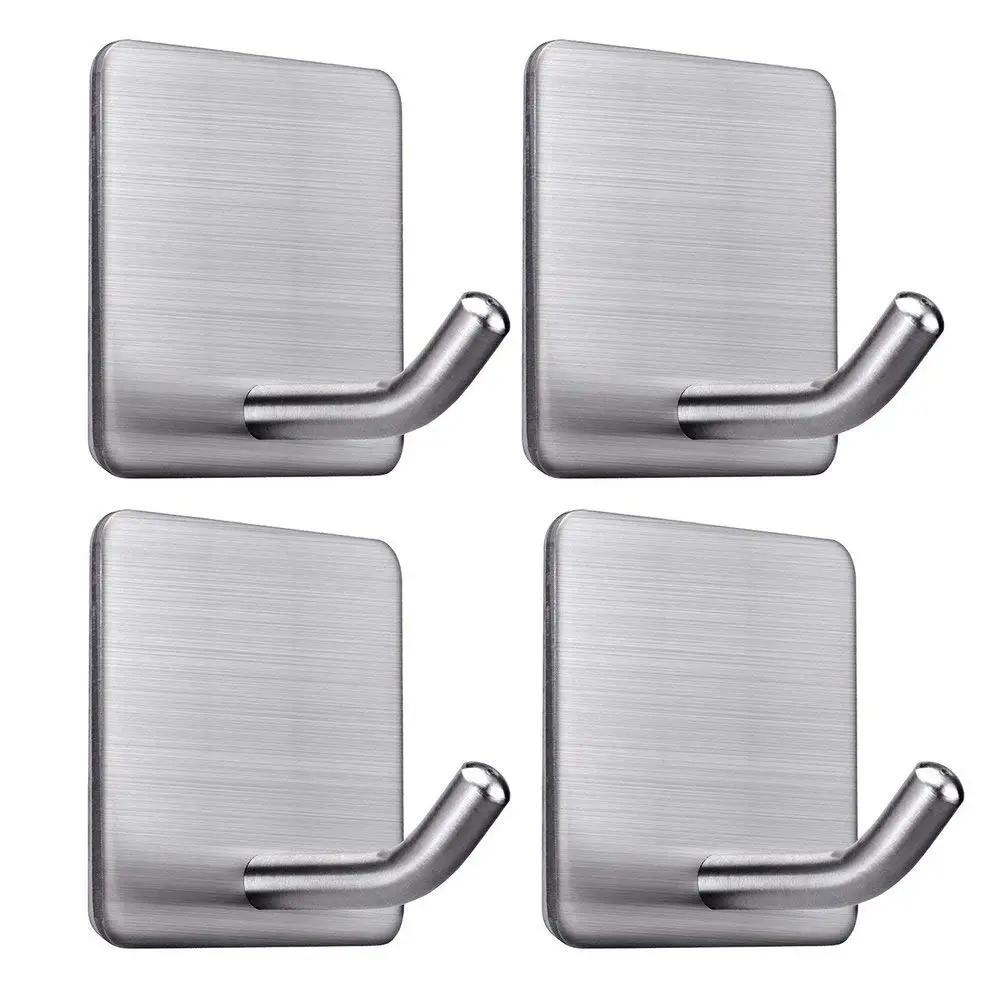 Adhesive Wall Hooks Bathroom Office Hooks Wall Hanger Hanging for Kitchen Bathroom Home Stick on Wall Stainless Steel-4 pcs
Adhesive Wall Hooks Bathroom Office Hooks Wall Hanger Hanging for Kitchen Bathroom Home Stick on Wall Stainless Steel-4 pcs