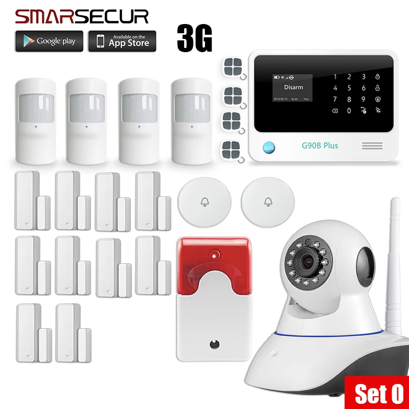 Система сигнализации Smarsecur G90B Plus беспроводная домашняя GSM сигнализация wi fi GPRS