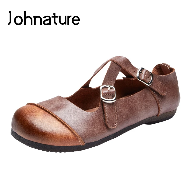 Johnature 2019 New Spring/autumn Retro Round Toe Mixed Colors Hook & Loop Buckle Loafers Women Genuine Leather Flats Shoes
Johnature 2019 New Spring/autumn Retro Round Toe Mixed Colors Hook & Loop Buckle Loafers Women Genuine Leather Flats Shoes