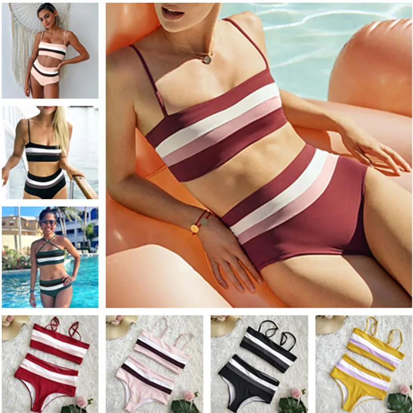 High Waist Bikinis 2019 Mujer Push Up Swimsuit Female Sexy Striped Swimwear Women Bathing Suit Biquini Summer Beachwear
High Waist Bikinis 2019 Mujer Push Up Swimsuit Female Sexy Striped Swimwear Women Bathing Suit Biquini Summer Beachwear