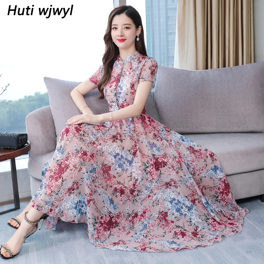 2019 Floral Chiffon Bodycon Beach Midi Dress Summer Elegant Vintage 3XL Plus Size Print Boho Maxi Sundress Women Party Vestidos
2019 Floral Chiffon Bodycon Beach Midi Dress Summer Elegant Vintage 3XL Plus Size Print Boho Maxi Sundress Women Party Vestidos