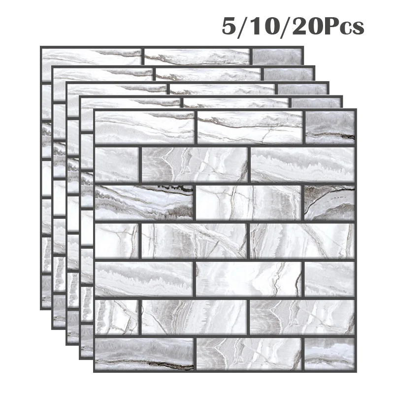5/10/20Pcs 3D Marbling Brick Wall Sticker Tile PVC Self-adhesive Waterproof Kitchen Home Bathroom Decor DIY Removable
5/10/20Pcs 3D Marbling Brick Wall Sticker Tile PVC Self-adhesive Waterproof Kitchen Home Bathroom Decor DIY Removable