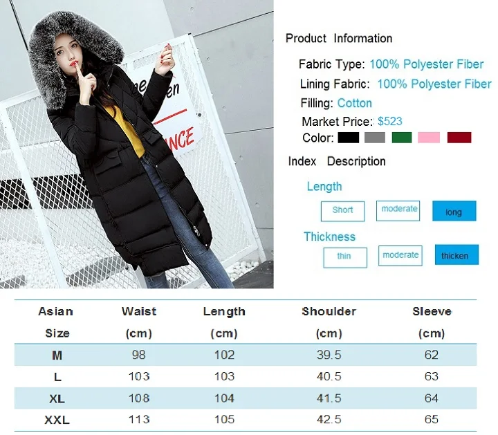 New Parkas real fur 2017 winter jacket women long down jacket Female Women Winter Coat fur collar+4 (2)