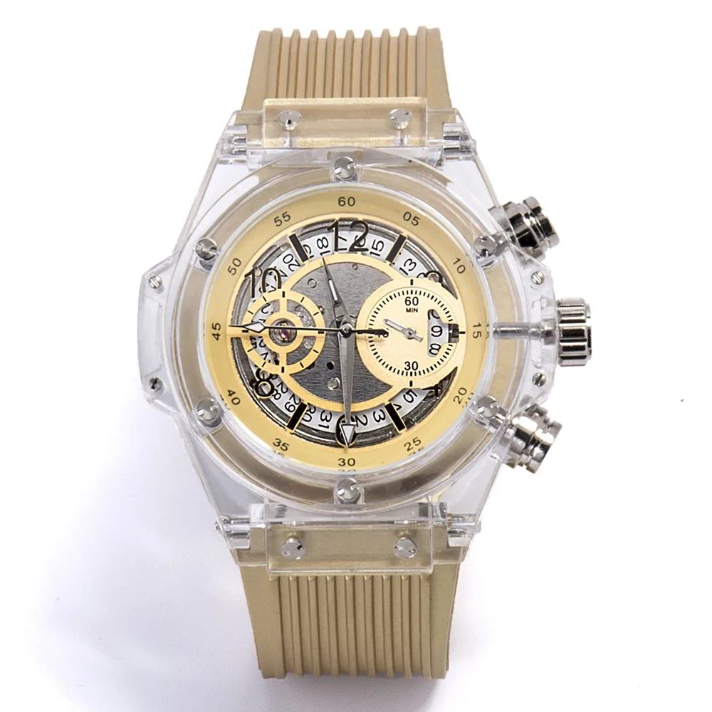 Luxury Fashion Mechanical Watch Men Hollow Transparent Watch Plastic Automatic Mechanical Skeleton Watches Silicone Sport Watch
Luxury Fashion Mechanical Watch Men Hollow Transparent Watch Plastic Automatic Mechanical Skeleton Watches Silicone Sport Watch