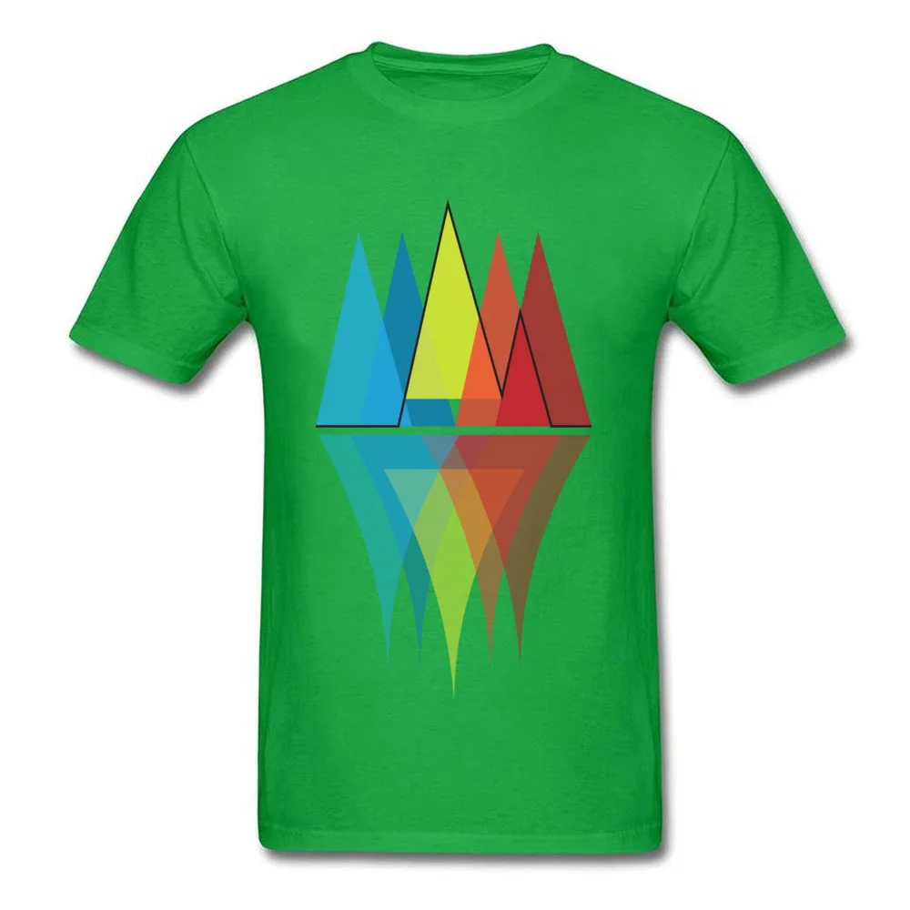 Pure Cotton Adult Short Sleeve Mountain Reflections Tshirts Slim Fit Tops & Tees 2018 Discount Design O-Neck Tee-Shirt Mountain Reflections green