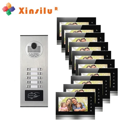 XINSILU New Arrival 10-apartments Intercom System Doorbell 7"Video Door Phone IR Camera w/t ID Card /Remote control Unlocking
XINSILU New Arrival 10-apartments Intercom System Doorbell 7"Video Door Phone IR Camera w/t ID Card /Remote control Unlocking