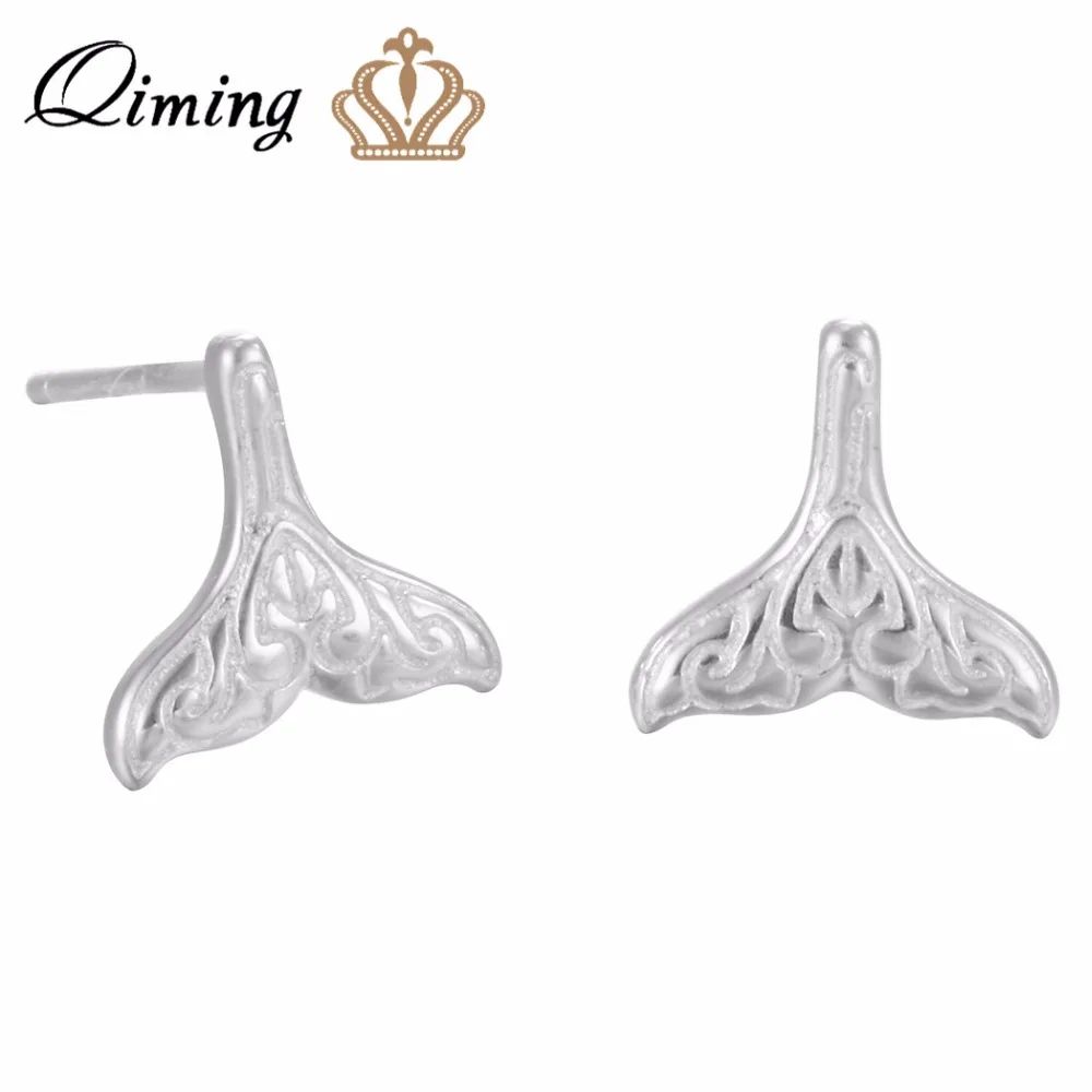 QIMING Silver Earrings Lovely Whale Tail Fish Charm Animal Stud Earrings for Women Jewelry Girls Christmas Gift
QIMING Silver Earrings Lovely Whale Tail Fish Charm Animal Stud Earrings for Women Jewelry Girls Christmas Gift
