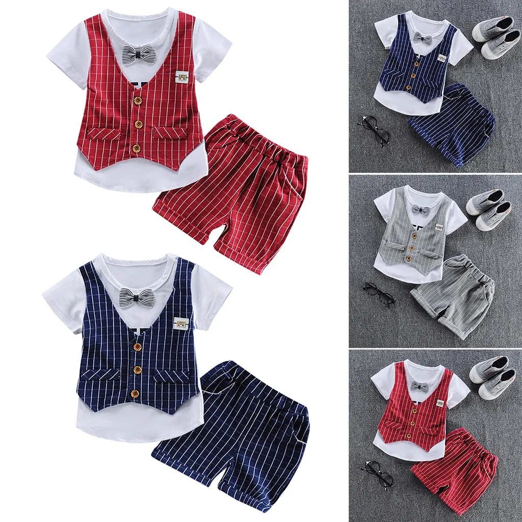 Plaid Shorts Set Outfits Clothes Gentlemen newborn clothes Toddler Baby Kids Boys Bowtie Vest T shirt Tops vetement bebe garcon
Plaid Shorts Set Outfits Clothes Gentlemen newborn clothes Toddler Baby Kids Boys Bowtie Vest T shirt Tops vetement bebe garcon