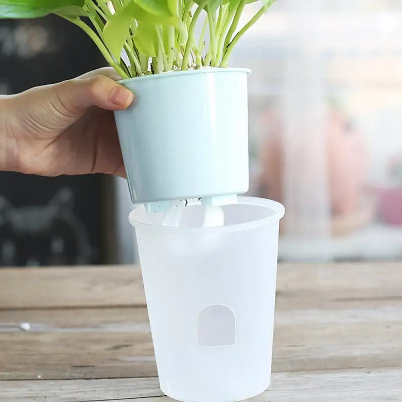Plastic Transparent Double Layer Self Watering Planter Flower Pot Home Garden Decor
Plastic Transparent Double Layer Self Watering Planter Flower Pot Home Garden Decor