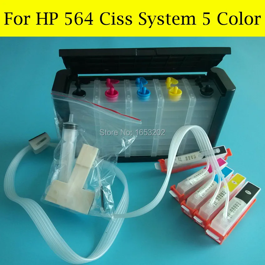 5 Color 564 CIss System For HP Photosmart C410A C410B 7510 C309G C309A C309C CQ521C B8550 Printer With Auto Reset Cartridge Chip
5 Color 564 CIss System For HP Photosmart C410A C410B 7510 C309G C309A C309C CQ521C B8550 Printer With Auto Reset Cartridge Chip
