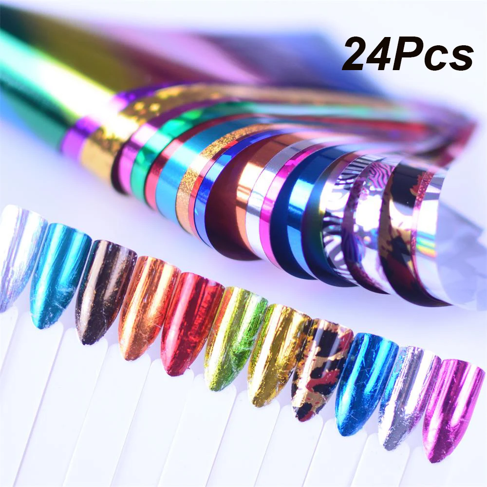 24Pcs/set 4*100cm Shimmer Starry Sky Nail Foils Manicure Nail Transfer Sticker DIY Tips Nail Art Decorations Holographic Paper
24Pcs/set 4*100cm Shimmer Starry Sky Nail Foils Manicure Nail Transfer Sticker DIY Tips Nail Art Decorations Holographic Paper