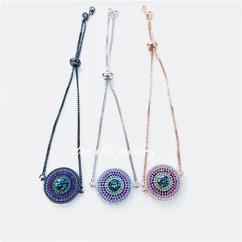 10pcs/lot Stunning Bracelet Micro Pave Colorful CZ Round Charm Evil Eye Abalone Shell Adjustable Link Bracelet Pulsera Bisuseria
10pcs/lot Stunning Bracelet Micro Pave Colorful CZ Round Charm Evil Eye Abalone Shell Adjustable Link Bracelet Pulsera Bisuseria