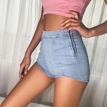 Summer Sexy Tight Denim Shorts Ladies Stylish Solid Slim Side Zipper Shorts Women Concise High Waist Elastic Force Shorts Woman
Summer Sexy Tight Denim Shorts Ladies Stylish Solid Slim Side Zipper Shorts Women Concise High Waist Elastic Force Shorts Woman