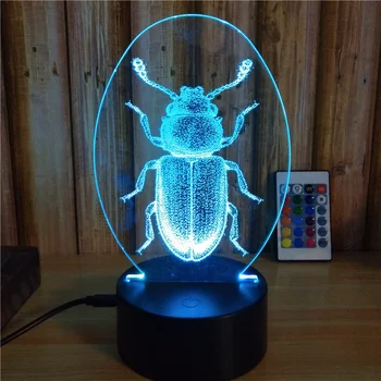 New New beetle 3D visual night light 7 color change light touch remote control switch stereo small desk Bedside lamp Night Light
New New beetle 3D visual night light 7 color change light touch remote control switch stereo small desk Bedside lamp Night Light