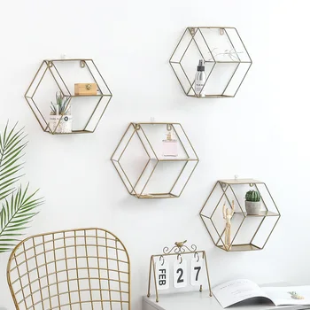 Metal Sexangular Storage Shelf Wall-Mounted Simple Display Rack for Bedroom MYDING
Metal Sexangular Storage Shelf Wall-Mounted Simple Display Rack for Bedroom MYDING