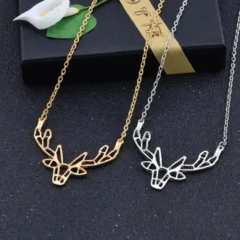 Jewelry contracted hot selling reindeer moose all the way with your antler necklace hollow straight fold pendant 
Jewelry contracted hot selling reindeer moose all the way with your antler necklace hollow straight fold pendant