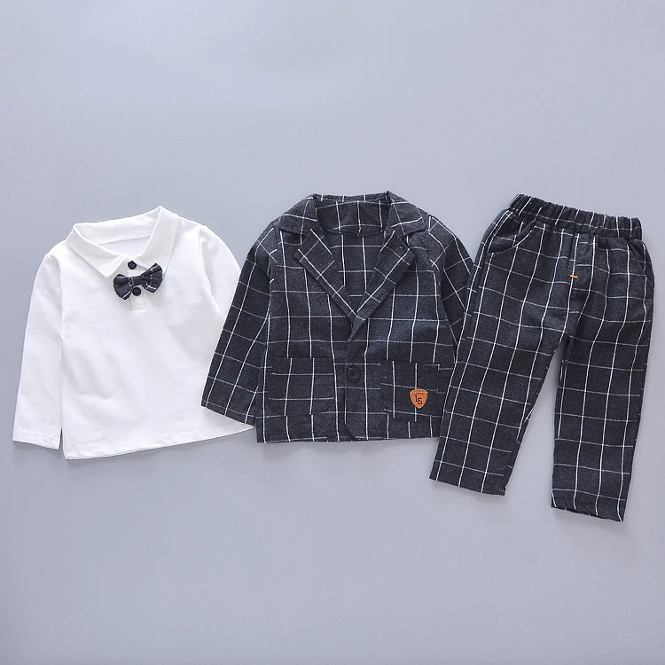 2019 New Spring Children Kids Tie Blazer Formal Cotton Gentleman Casual Boys Jackets T-Shirt Pants 3pcs/sets Infant Suit Clothes
2019 New Spring Children Kids Tie Blazer Formal Cotton Gentleman Casual Boys Jackets T-Shirt Pants 3pcs/sets Infant Suit Clothes