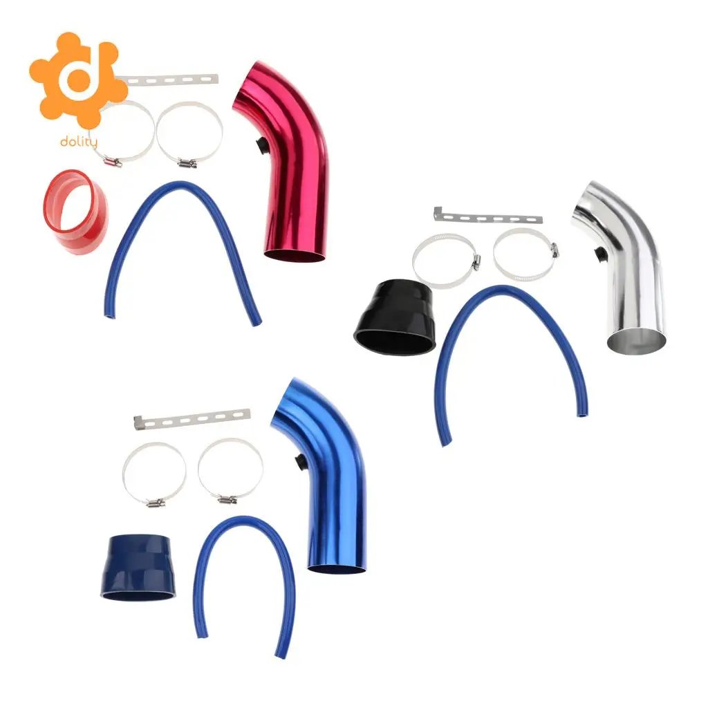 7.5cm/2.95'' Car Cold Air Intake Pipe Induction Kit Hose Tube System Red/Blue/Sliver