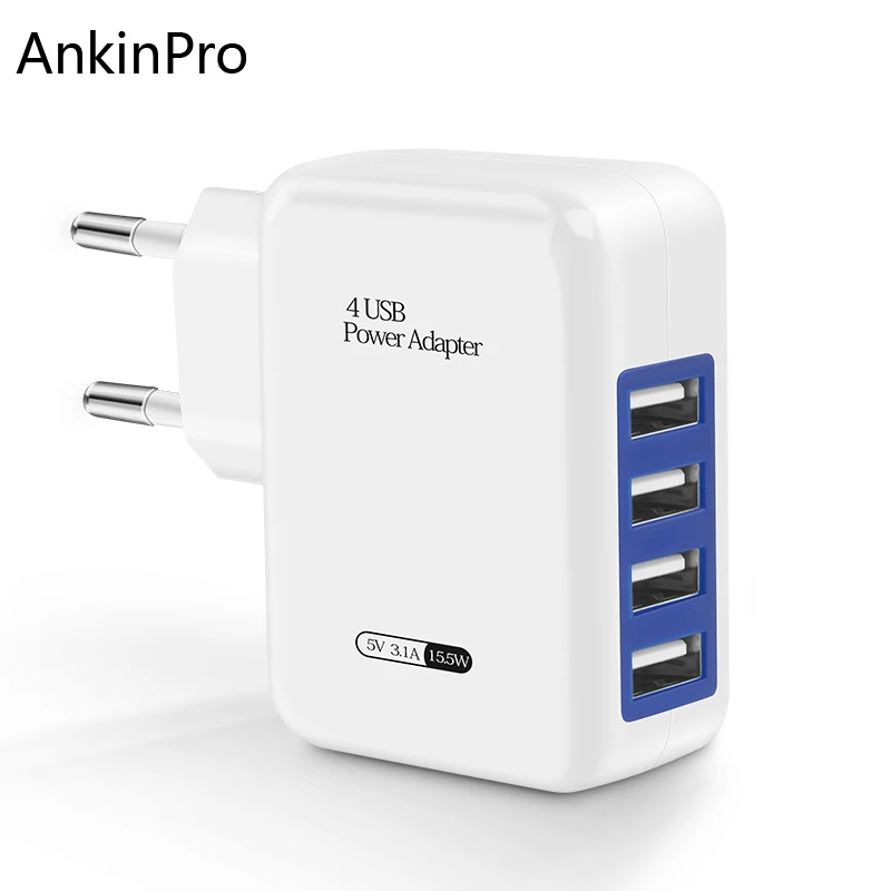 AnkinPro 4-Port Universal Wall USB Charger Adapter Mobile Phone Charge 5V/3A Fast Charging for Apple iPhone 8 7 iPad Samsung
AnkinPro 4-Port Universal Wall USB Charger Adapter Mobile Phone Charge 5V/3A Fast Charging for Apple iPhone 8 7 iPad Samsung